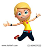 3d rendered illustration of Kid girl with Jumping pose