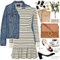 A fashion look from February 2016 featuring long sleeve cotton dress, vintage denim jacket and real leather shoes. Browse and shop related looks.