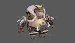 卡通手绘青蛙王子，蛤蟆怪，蛤蟆国王，蛙人，大耳蛙，变异青蛙，蛙王 - 怪物模型 蛮蜗网