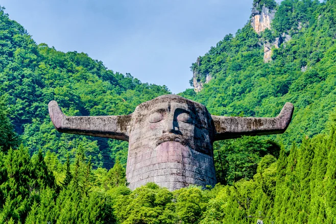 中国湖北神农架神农坛风景区神农圣像摄影照片-花瓣网