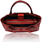 Pijushi Ladies Embossed Crocodile Anywhere Convertible Leather Tote Bag Designer Top-handle Handbags 22198 (Red): Handbags: 亚马逊中国