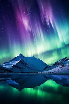 极寒之地极光自然星空