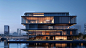 Modern office building features luxury skyline view 3d