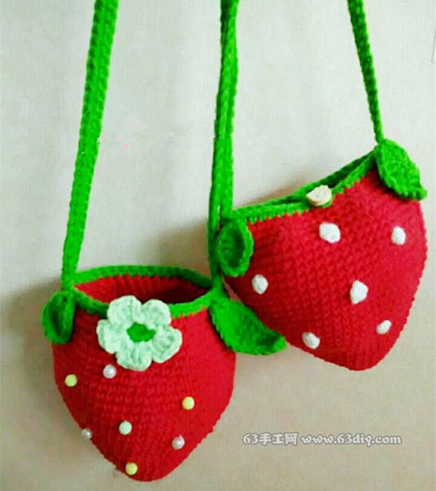钩针编织草莓包 #手工# #DIY# #...