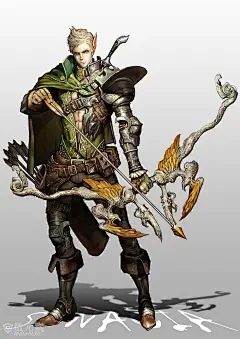 【角色资源原画素材】弓弩枪械射手类超级素材包1275P！