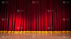 舞台,空白的,留白,式样,水平画幅,纺织品,无人,红色,室内,窗帘