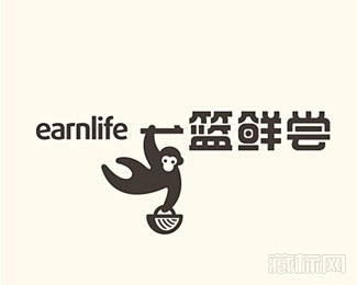 篮鲜尝餐饮logo设计