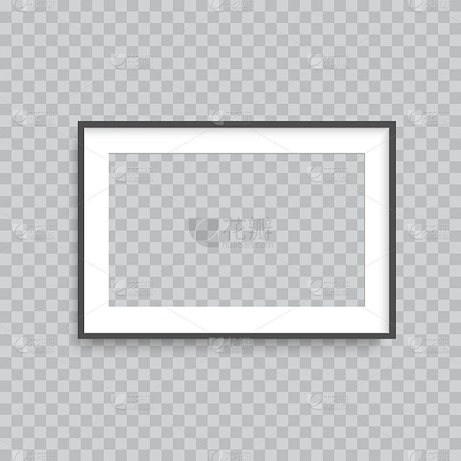Realistic transparent square photo frame. Vector素材-花瓣网
