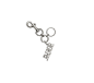 J'adior key ring in silver-tone metal - Dior