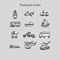 12款交通工具图标矢量素材，素材格式：AI，素材关键词：图标,帆船,火箭,货车,汽车,船,交通工具,婴儿车,航空飞机,摩托车,坦克,公交车