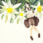 日本插画家 おとないちあき 一组清新的水彩插画，关于花与少女。这似乎是爱好美丽的绘画者们永恒的主题，清淡的水彩色，似乎让少女更加朦胧与羞涩。【日本设计出品，喜欢分享】