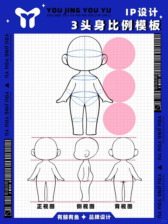 IP设计｜头身比例模板（附三视图）