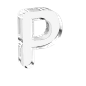 透明玻璃3D立体反射水晶棱镜英文字母数字符号设计素材_PNG