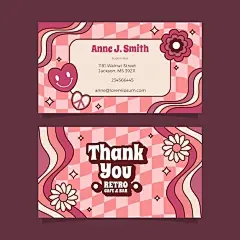 复古美式动画片风格名片模板矢量图设计素材