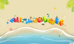 海滨浴场清凉一夏夏季主题海报PSD素材_平面广告_乐分享素材网_psd素材_平面素材_png素材_免费素材_ppt模板_灵感库