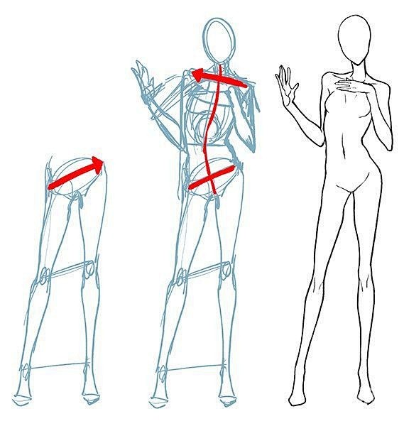 动漫人物站姿绘画参考