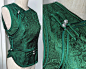 Mongolian Vest Tailor-Made Green Jacquard brocade Satin double binding Embellish Top image 1