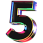 Five Number  3D Icon
