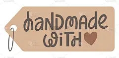 手工制作的爱的价格标签。矢量插图手绘现代字母。San serif字体。印在标签、徽章、标记、标记或卡