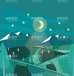 卡通风景水光山色插画  - 源文件下载【酷图网】卡通风景,插画风景,扁平化,扁平化风景,山水画,风车,山脚人家,水光山色,风景,风景矢量图,插画,设计,自然景观,自然风光