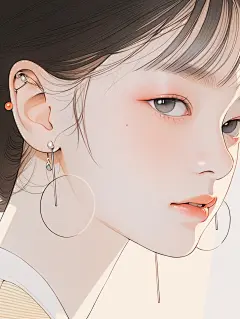 MJ头像｜优雅｜气质｜美女人物肖像插画