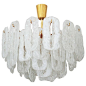 Ice Glass Chandelier Attributed to Kalmar | See more antique and modern Chandeliers and Pendants  at http://www.1stdibs.com/furniture/lighting/chandeliers-pendant-lights