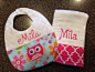 Monogrammed Burp Cloth & Bib for Girls