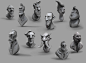 Stylized character sculpts, Gee Yeung : Random stylized male bust sculpts for lunch crunch.