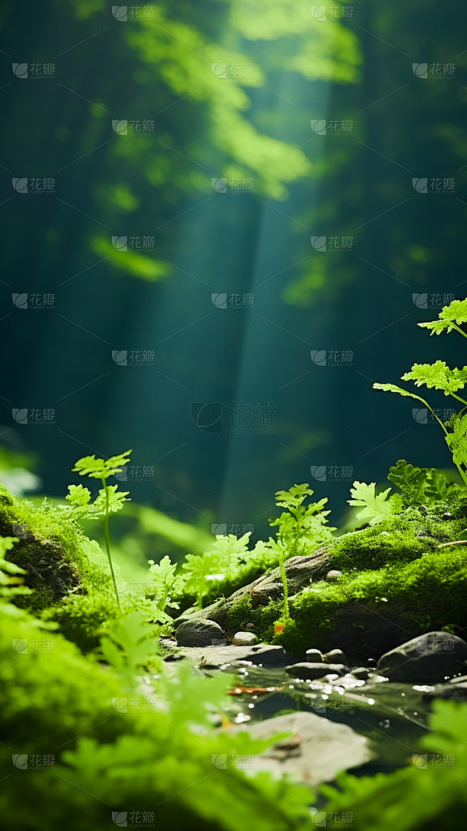 通用电商促销户外绿植场景3D立体C4D场...