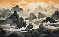 山水海边建筑壁纸