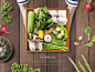 样机 | 俯视水果美食外卖食材厨房蔬菜场景海报PSD素材 - 设汇