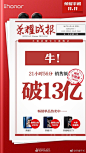 华为以及华为荣耀在双十一期间的战报。-2