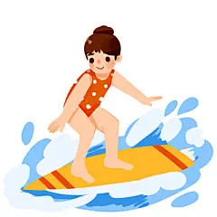 卡通手绘夏天夏季冲浪人物插画素材