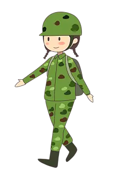 卡通手绘迷彩服军人PNG素材