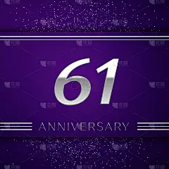 Realistic Sixty one Years Anniversary Celebration 