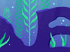 36天类型 -  F海藻植物36days-ff水下海洋冒险光矢量彩色阴影类型插图插画家字母蓝色纹理36天类型36daysoftype绿色