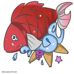 手绘水生动物红鲤鱼插画图片png免抠元素卡通手绘背景装饰免扣图片设计图案