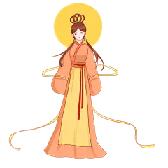 简约大气中秋节嫦娥奔月插画素材