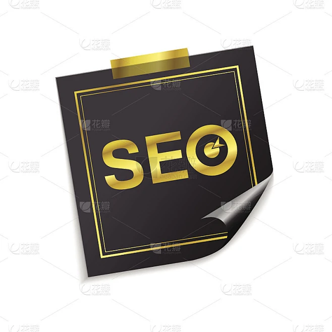 SEO黄金Sticky Notes矢量图标设计