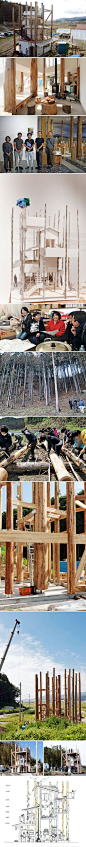 日本3.11地震后伊东丰雄召集其他日本的建筑师（藤本壮介、平田晃久、乾久美子），一同为灾区建设临时房屋，这个项目名为 Home For All。如今伊东的方案已经建成，他希望这是一座能够抚慰人心的「家」。