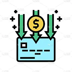 登记卡彩色图标矢量插图