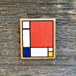 Mondrian pin / Art pin / Art gift / Famous artist brooch / Simple art / Square pin : Mondrian pin. We wanted to make this art pin, because Mondrian is one of the most famous artists. His paintings consist of simple shapes and lines. All ingenious is simpl
