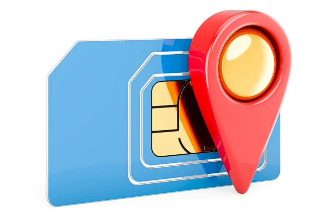 sim-card-with-map-pointer-3d-rendering-花瓣网