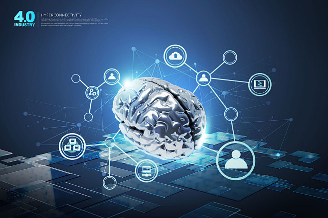 科技智能 智能大脑 图标 未来科技概念P...
