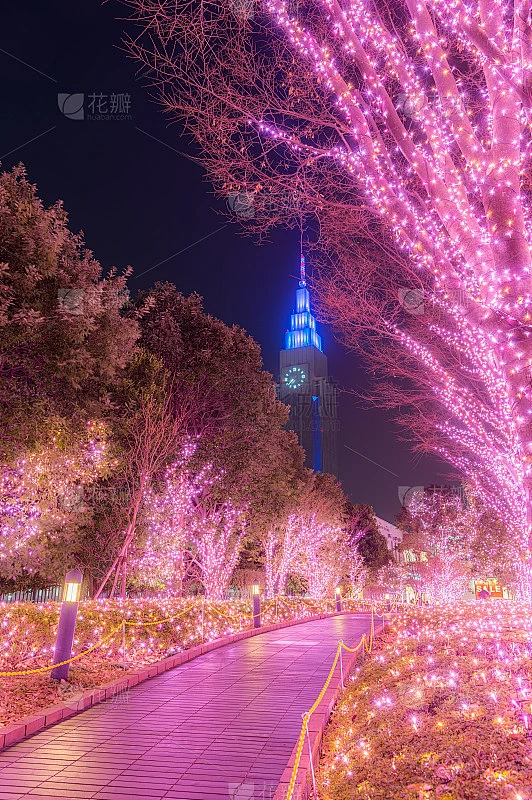 新宿夜景素材-花瓣网
