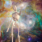 星系,太空,自动的,空间探索,技术,现代,钢铁,三维图形,前进的道路,红色
