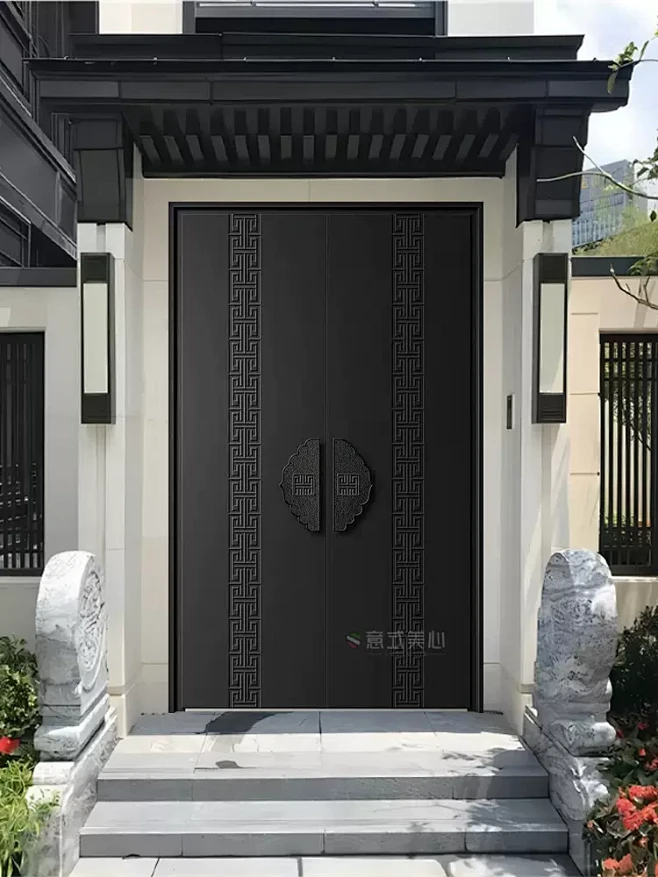 定制铸铝门别墅大门双开门农村自建房进户防盗子母入户门对开定制-淘宝网-花瓣网