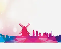 渐变彩色城市剪影图宝宝 https://bao16.com 渐变 彩色 城市 剪影 荷兰风车