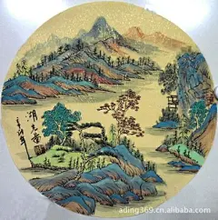 国画字画书法批发山水扇面圆心|赵君梅手绘山