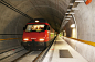 Lokomotive im neuen Gotthard Basistunnel